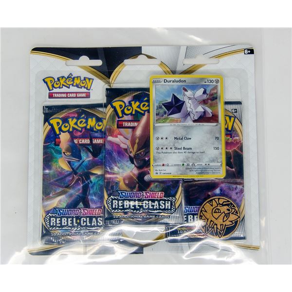 POKEMON PROMO CARDS x3 BOOSTER PACKS & COINS, NEW