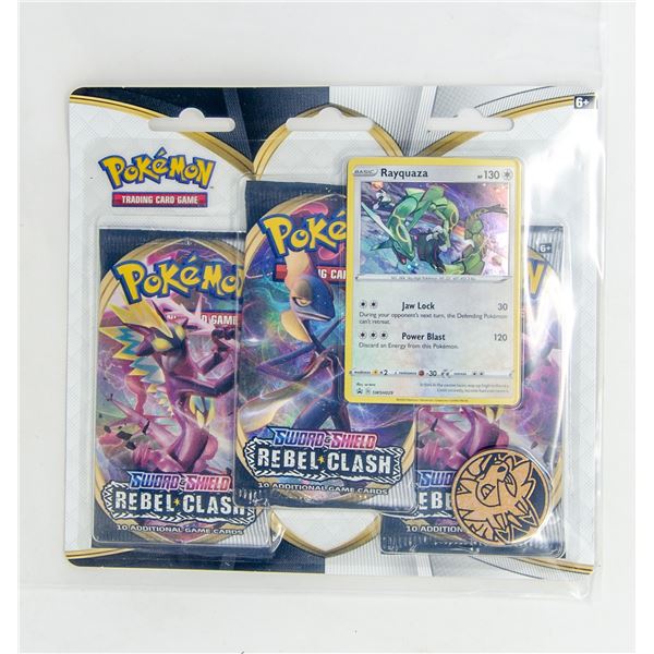 POKEMON PROMO CARDS x3 BOOSTER PACKS & COINS, NEW