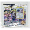 Image 1 : POKEMON PROMO CARDS x3 BOOSTER PACKS & COINS, NEW