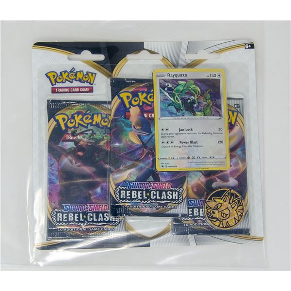 POKEMON PROMO CARDS x3 BOOSTER PACKS & COINS, NEW