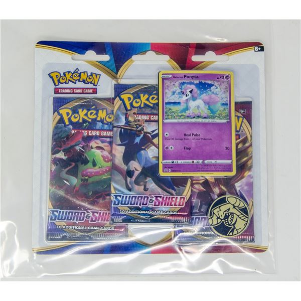 POKEMON PROMO CARDS x3 BOOSTER PACKS & COINS, NEW