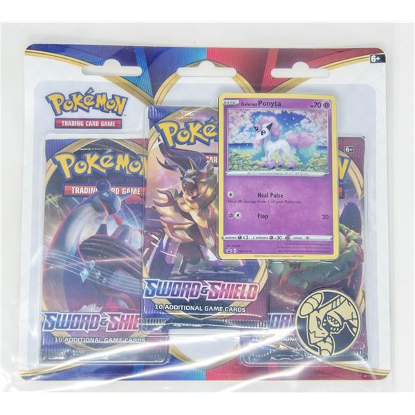 POKEMON PROMO CARDS x3 BOOSTER PACKS & COINS, NEW