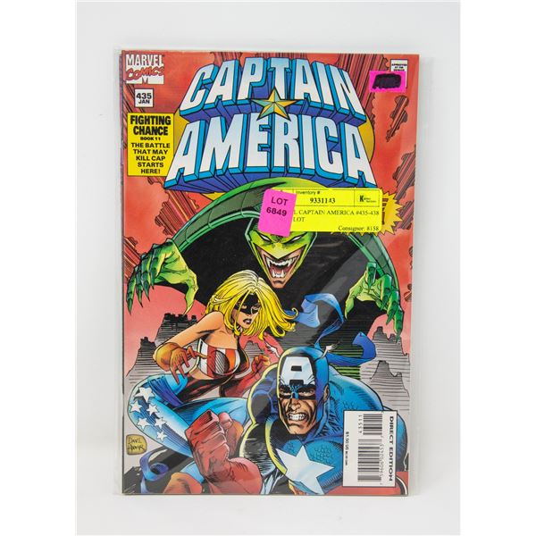 MARVEL CAPTAIN AMERICA #435-438 COMIC LOT