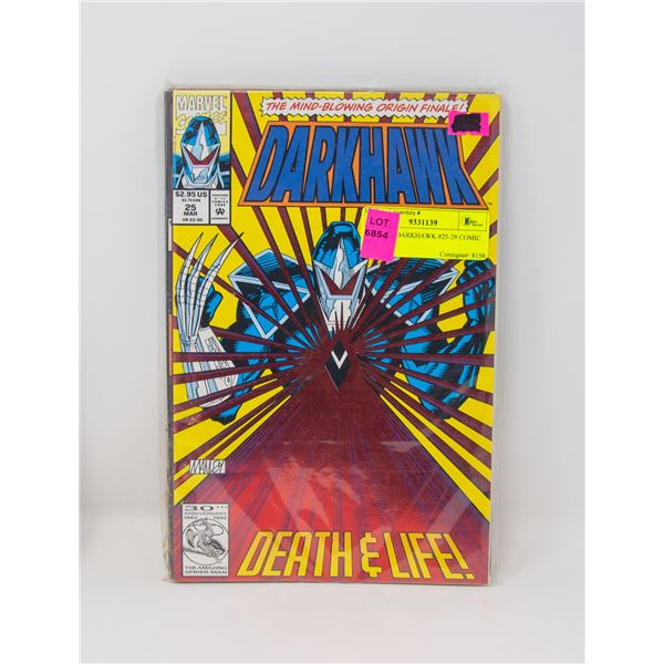 MARVEL DARKHAWK #25-29 COMIC LOT