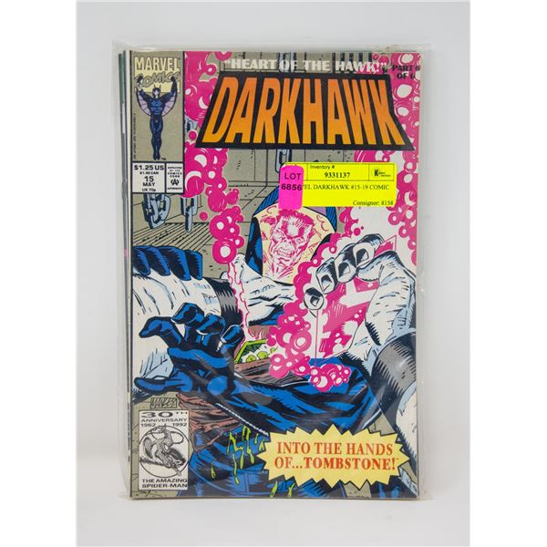 MARVEL DARKHAWK #15-19 COMIC LOT