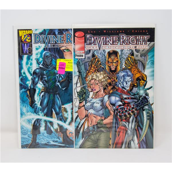 IMAGE/WILDSTORM DIVINE RIGHT #1/2 & PREVIEW COMICS