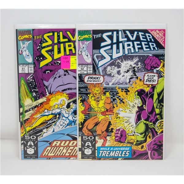 MARVEL SILVER SURFER #51 AND 53 COMIC LOT