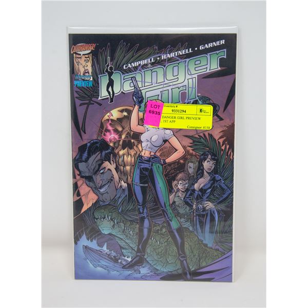 IMAGE DANGER GIRL PREVIEW COMIC, 1ST APP