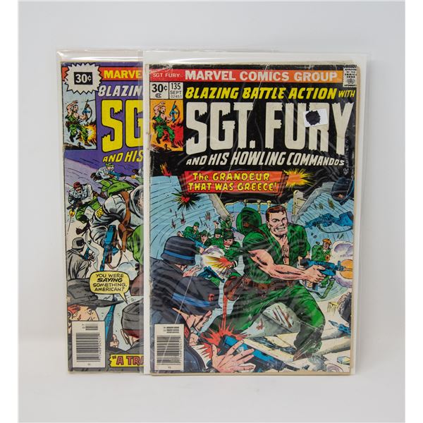 MARVEL SGT. FURY #134 AND 135 COMIC LOT