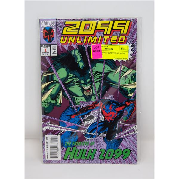 MARVEL 2099 UNLIMITED #1 AND #2 COMIC LOT