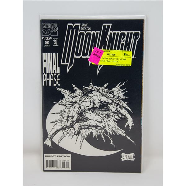 MARVEL MARC SPECTOR: MOON KNIGHT #60, FINAL ISSUE