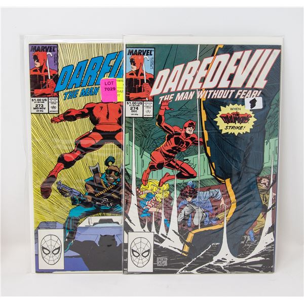 MARVEL DAREDEVIL #273 AND 274 COMIC LOT