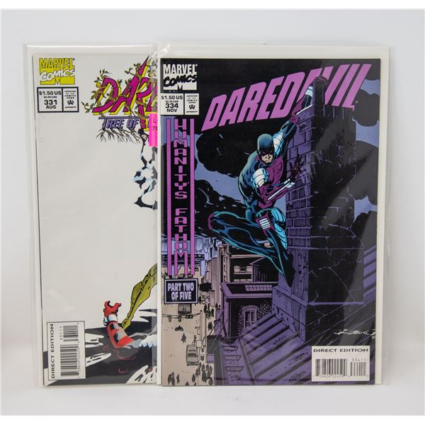 MARVEL DAREDEVIL #331 AND 334 COMIC LOT