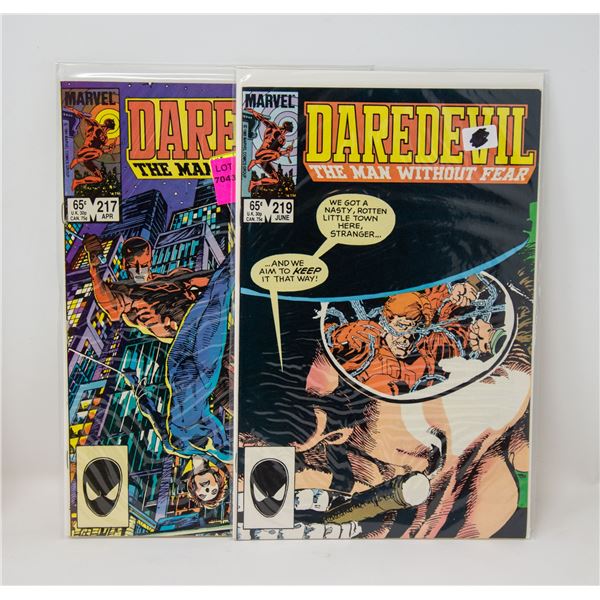 MARVEL DAREDEVIL #217 AND 219 COMIC LOT
