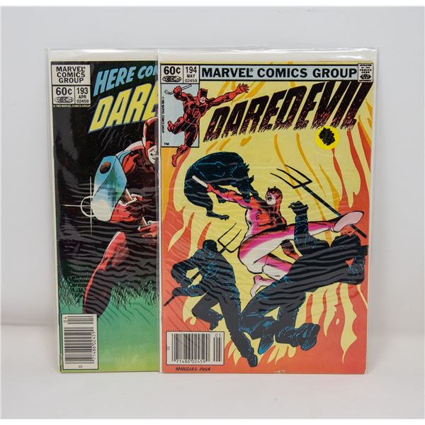 MARVEL DAREDEVIL #193 AND 194 COMIC LOT NEWSSTANDS