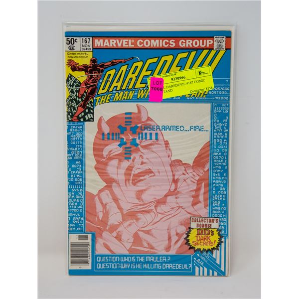 MARVEL DAREDEVIL #167 COMIC NEWSSTAND