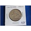 Image 1 : Canada Fifty Cent Coin - 1957, Silver, VG4