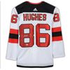 Image 1 : Jack Hughes New Jersey Devils Autographed White Adidas Authentic Jersey (Fanatics Holo)