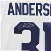 Image 2 : Frederik Andersen Toronto Maple Leafs Autographed White Adidas Authentic Jersey (Fanatics Holo)