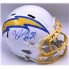 Image 1 : SHAWNE MERRIMAN SIGNED CHARGERS FULL-SIZE SPEED HELMET INSCRIBED "LIGHTS OUT" (PSA COA)