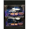 Image 1 : (2X) STAR TREK "U.S.S. ENTERPRISE & U.S.S. RELIANT" DIE-CAST METAL W/DISPLAY STANDS