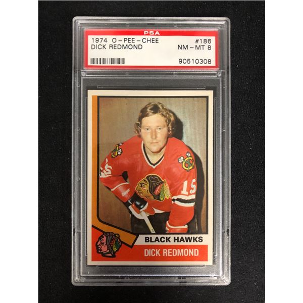 1974 O-PEE-CHEE #186 DICK REDMOND (NM-MT 8)