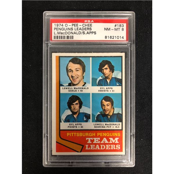 1974 O-PEE-CHEE #183 PENGUINS LEADERS (NM-MT 8)