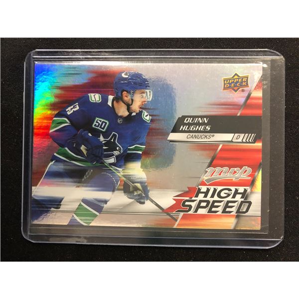 2020-21 UD MVP Quinn Hughes High Speed Refractor Insert #HS-8