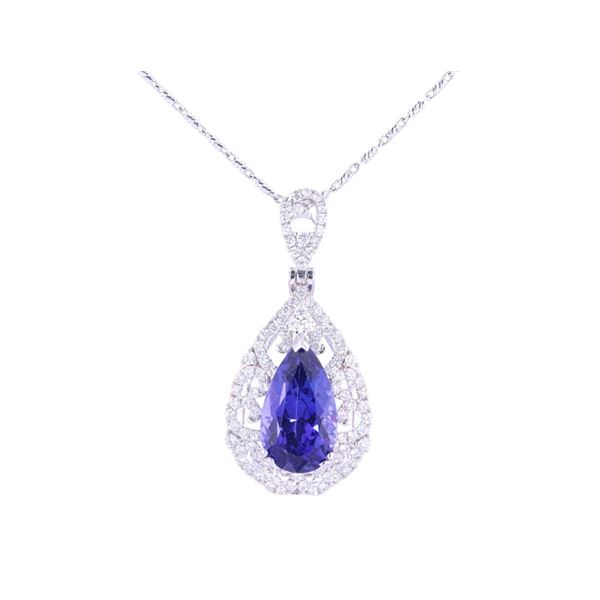 8.30ct Tanzanite Diamond 18kt White Gold Necklace