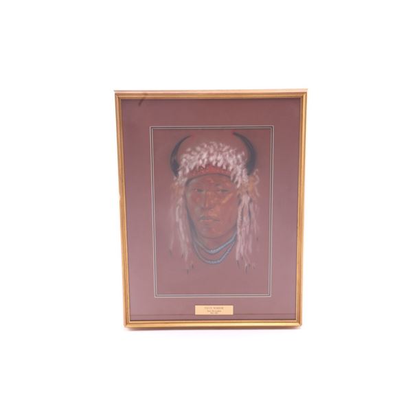 Nancy McLaughlin (1932-1985) Pikuni Warrior Pastel