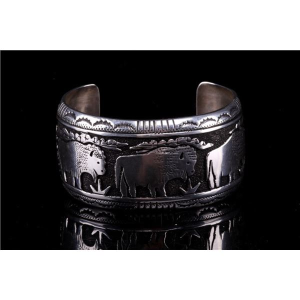 Navajo T&R Singer Sterling Storyteller Bracelet