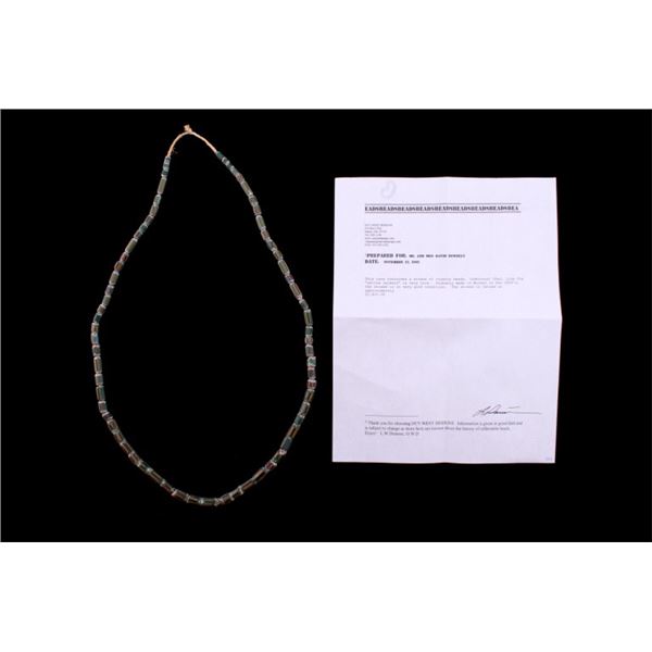 Rare Green Chevron 1800's Trade Bead Necklace