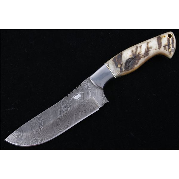 Rocky Mountain Rams Horn Damascus Bozeman Knife