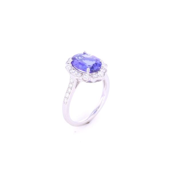 Classic Tanzanite Diamond Ring w/ AIGL Paperwork