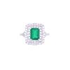 Image 1 : EXCELLENT Emerald & Diamond Platinum Ring