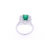 Image 2 : EXCELLENT Emerald & Diamond Platinum Ring