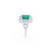 Image 8 : EXCELLENT Emerald & Diamond Platinum Ring