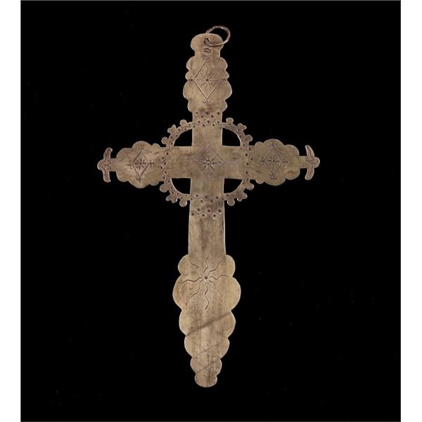 19th C. Hammered Copper French Cross