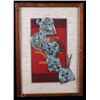 Image 1 : Copper Mask & Woven Blanket Framed Art