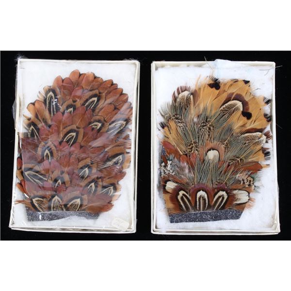 Pheasant Feather Hand Made Hat Plumes & Boxes