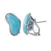 Image 1 : Natural 8.84 CTW Turquoise & Diamond Earrings 14K White Gold - REF-73H8W