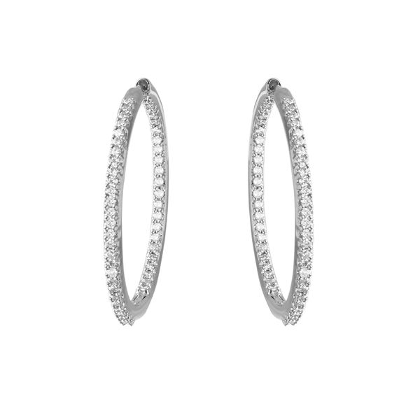 Natural 0.90 CTW Diamond Earrings 18K White Gold - REF-181M8F