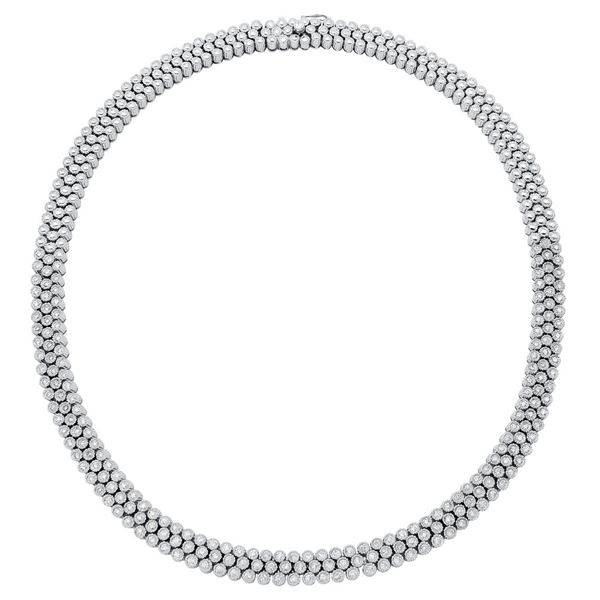 Natural 5.57 CTW Diamond Necklace 14K White Gold - REF-1011X6T