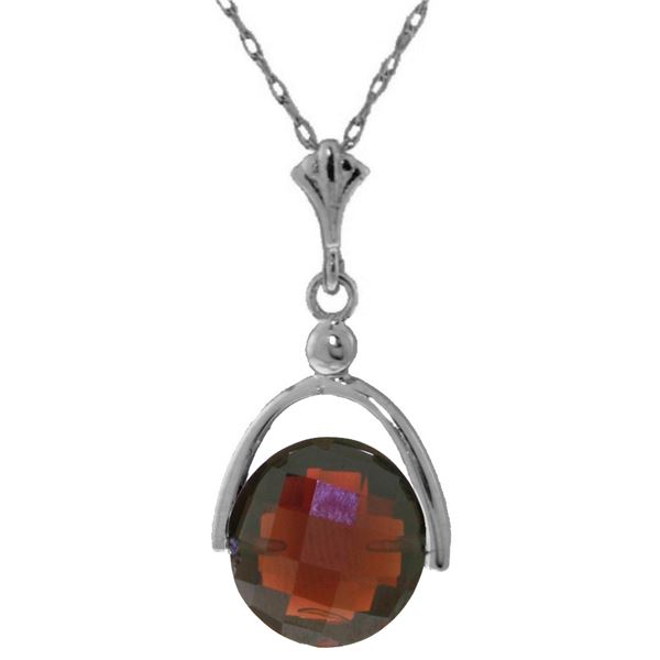 Genuine 4.2 ctw Garnet Necklace 14KT White Gold - REF-22K3V