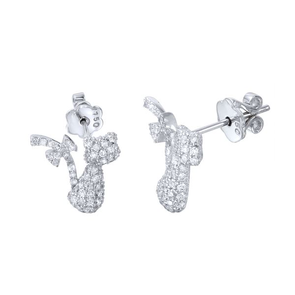 Natural 0.79 CTW Diamond Earrings 18K White Gold - REF-111H6W