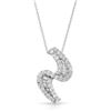 Natural 0.95 CTW Diamond & Baguette Necklace 18K White Gold - REF-143M3F