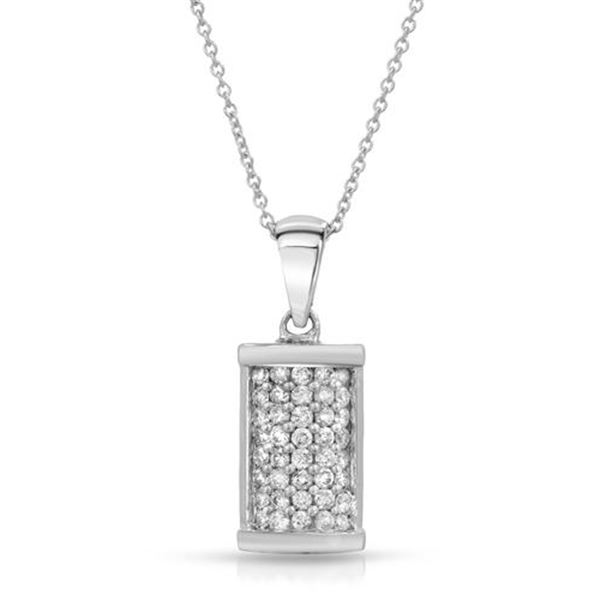 Natural 0.50 CTW Diamond & Pendant 14K White Gold - REF-50R4K
