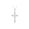 Genuine 1.23 ctw White Topaz & Diamond Necklace 14KT White Gold - REF-30H3X