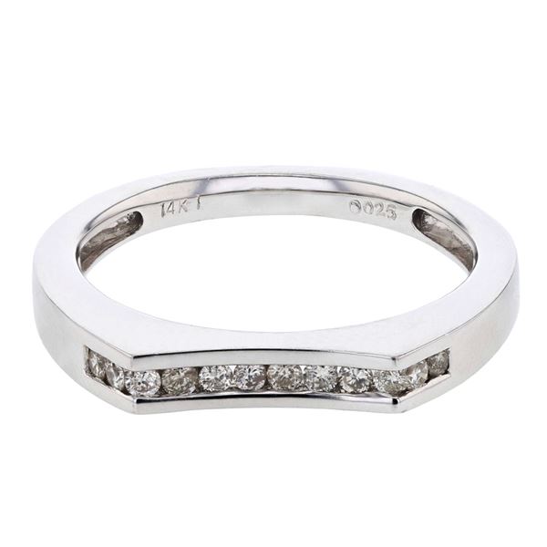 Natural 0.25 CTW Diamond Band Ring 14K White Gold - REF-50H4W