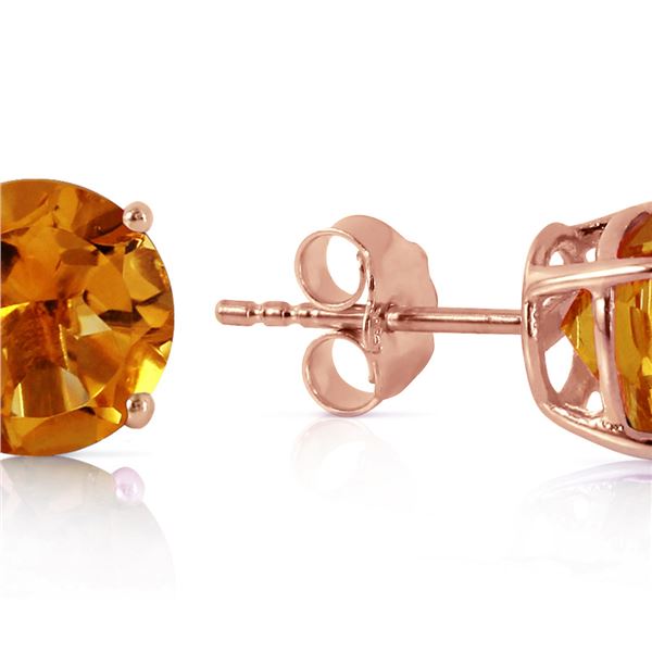 Genuine 3.1 ctw Citrine Earrings 14KT Rose Gold - REF-23T9A
